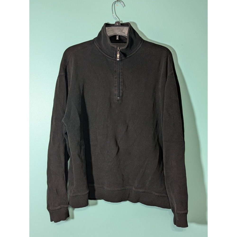 Long Sleeve Shirt Black Size Medium Paradise Collection 1/4 Zip Up